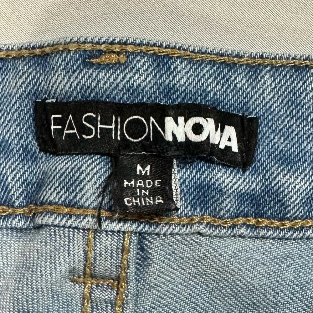 Fashion Nova Blue Joggers with Distressed Style - Picture 3 of 4